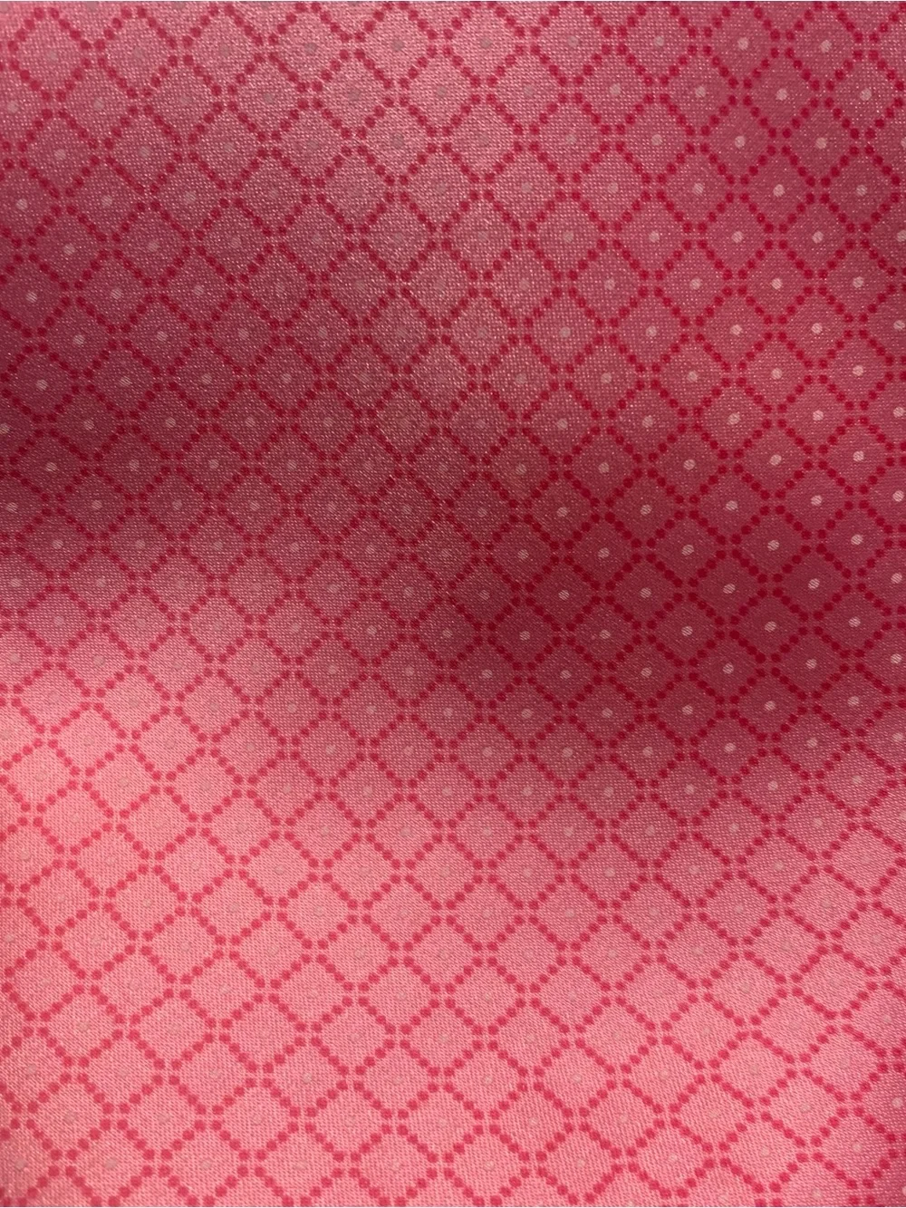 Italo Ferretti Mens Tie Necktie Silk Italy Pink Geometric Diamond Hand Made